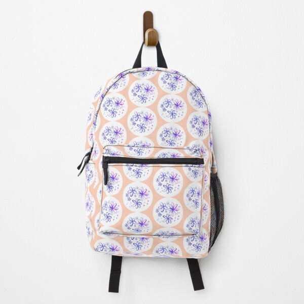 Item preview, Blue orange flowers delicate colors | pastel flowers pen drawing pattern designed and sold by lausn.