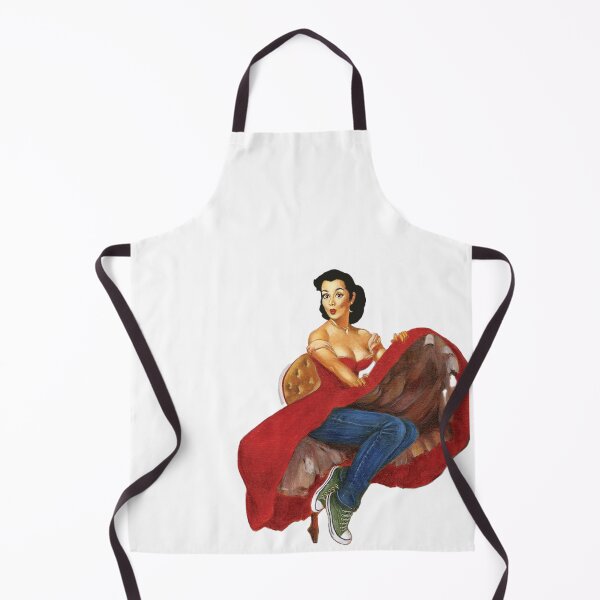 Item preview, Pinup in a red dress over jeans and chucks designed and sold by Shouting Hummingbird.