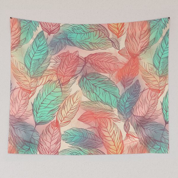 Item preview, Soft airy colorful leaves that look like feathers in bright colors designed and sold by Dreamakerstudio.