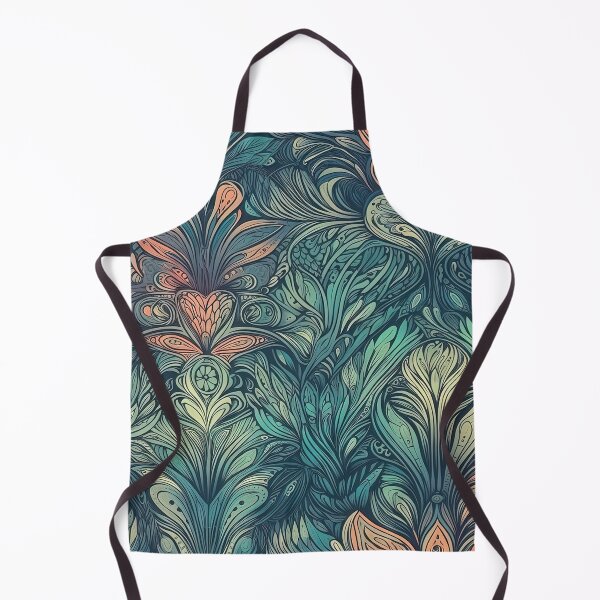 Item preview, Boho baroque ethereal pattern in green tones designed and sold by Dreamakerstudio.