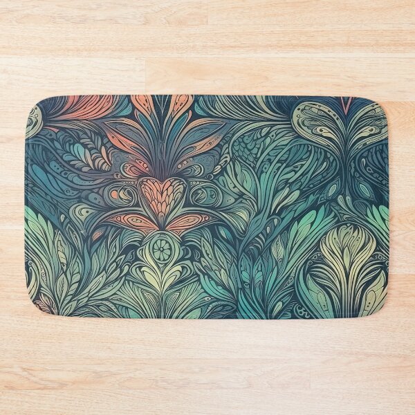 Item preview, Boho baroque ethereal pattern in green tones designed and sold by Dreamakerstudio.