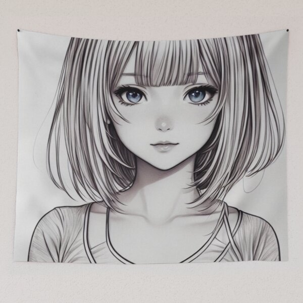 Item preview, Ani-Manga Line Art Girl designed and sold by Ani-MangaArt.