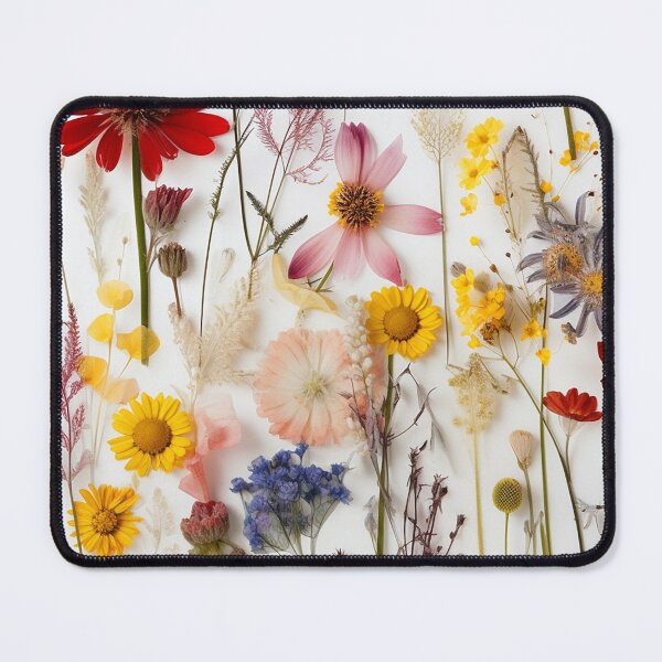 Item preview, Timeless Elegance on a Blank Canvas - Pressed Dried flowers on white background designed and sold by EmeraldeaArt.