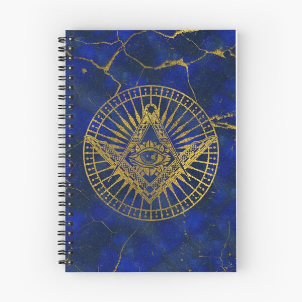 Item preview, All Seeing Mystic Eye in Masonic Compass on Lapis Lazuli designed and sold by k9printart.