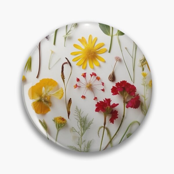 Item preview, Whispers of a Garden on a White Background - Pressed Dried flowers on white background designed and sold by EmeraldeaArt.