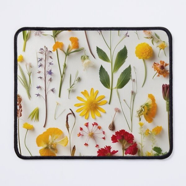 Item preview, Whispers of a Garden on a White Background - Pressed Dried flowers on white background designed and sold by EmeraldeaArt.