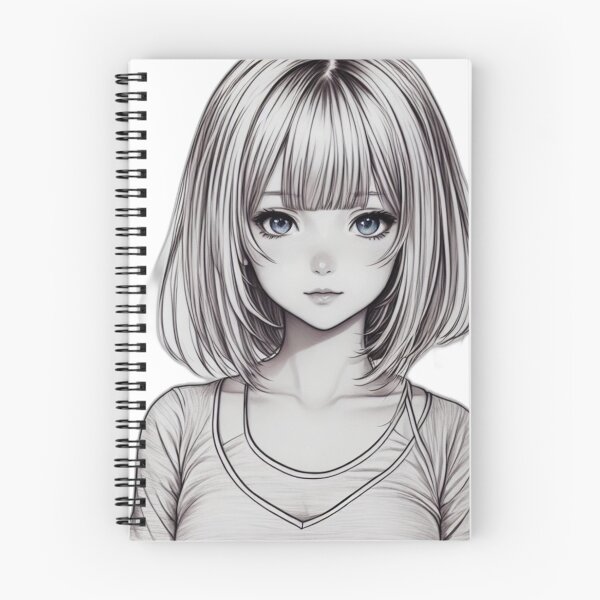 Artikelvorschau, Ani-Manga Line Art Mädchen entworfen und verkauft von Ani-MangaArt.