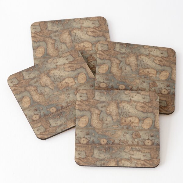Item preview, Ancient Map antique earth depiction steampunk pattern Victorian era earth tones  designed and sold by Dreamakerstudio.