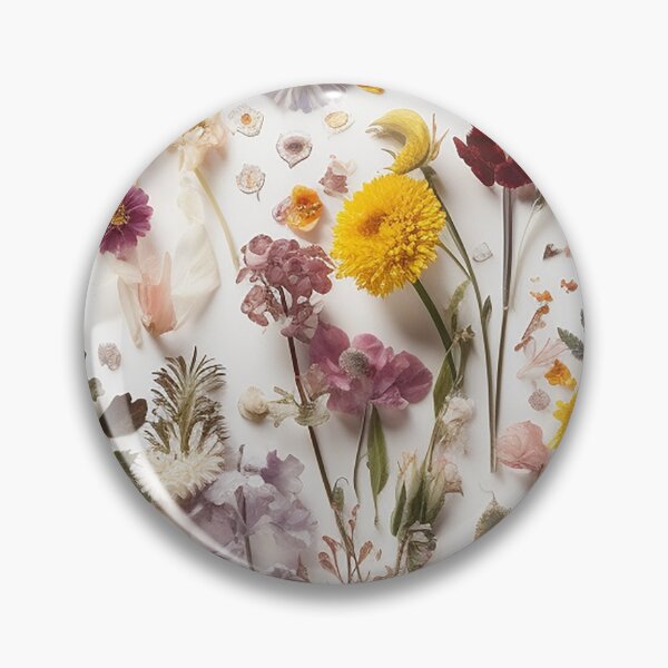 Item preview, Pressed Blooms: A Study in White and Florals - Pressed Dried flowers on white background designed and sold by EmeraldeaArt.