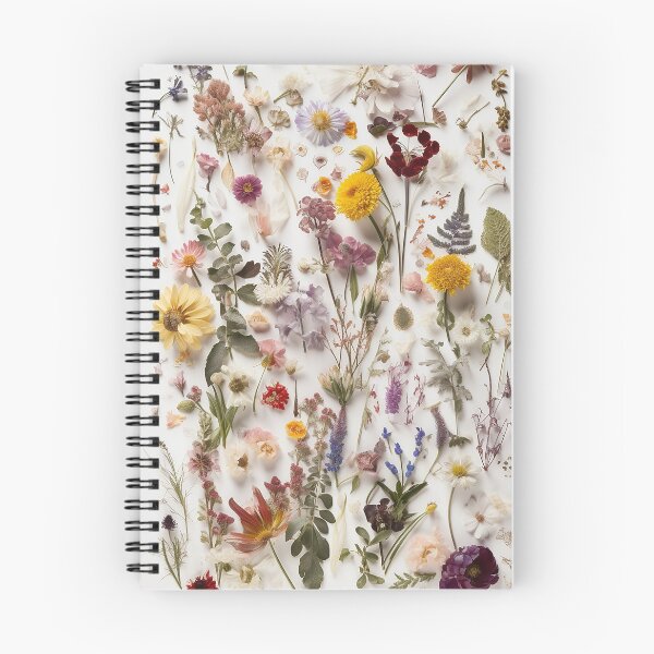 Item preview, Pressed Blooms: A Study in White and Florals - Pressed Dried flowers on white background designed and sold by EmeraldeaArt.