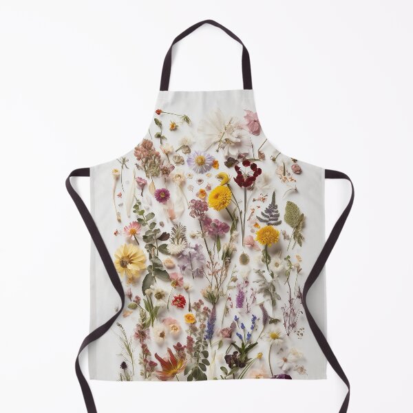 Item preview, Pressed Blooms: A Study in White and Florals - Pressed Dried flowers on white background designed and sold by EmeraldeaArt.