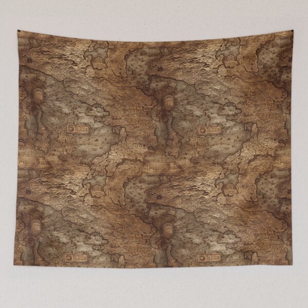 Item preview, Realistic Ancient Map antique depiction steampunk pattern victorian era designed and sold by Dreamakerstudio.