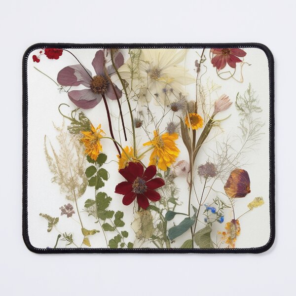 Item preview, The Delicate Charm of Dried Florals - Pressed Dried flowers on white background designed and sold by EmeraldeaArt.