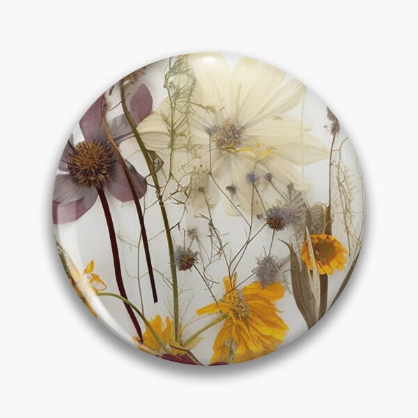 Item preview, The Delicate Charm of Dried Florals - Pressed Dried flowers on white background designed and sold by EmeraldeaArt.