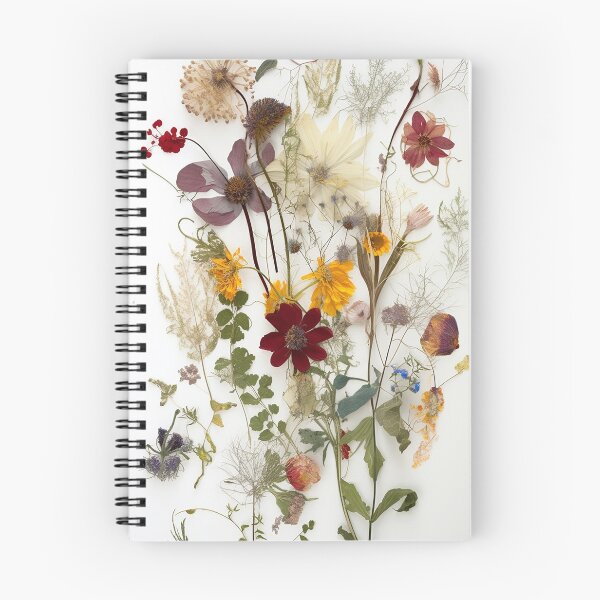 Item preview, The Delicate Charm of Dried Florals - Pressed Dried flowers on white background designed and sold by EmeraldeaArt.