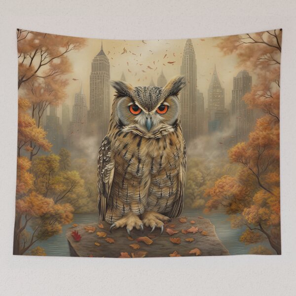 Item preview, Central Park Autumn with Flaco the Owl designed and sold by FlacoTheOwl.