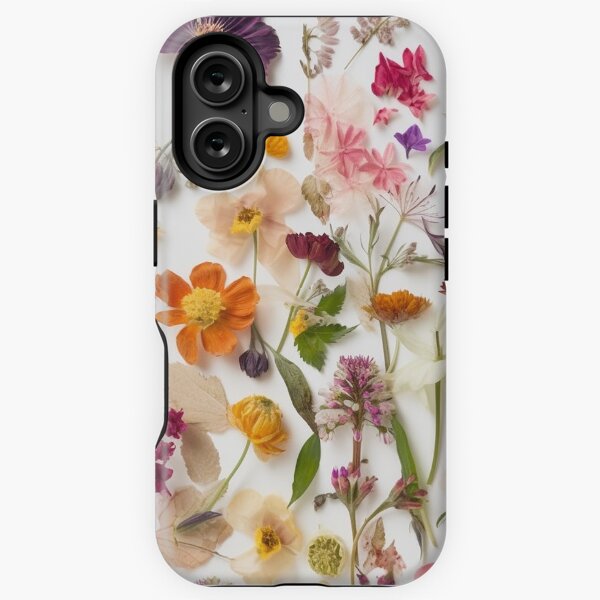Aperçu de l'œuvre Trésors de la nature préservés : une collection de fleurs pressées - Fleurs séchées pressées sur fond blanc créée et vendue par EmeraldeaArt.