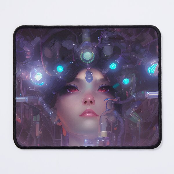 Item preview, Woman's body integrated and fused with machines, expanding the limits of biomechanics. Biopunk art. designed and sold by DibuHumor.