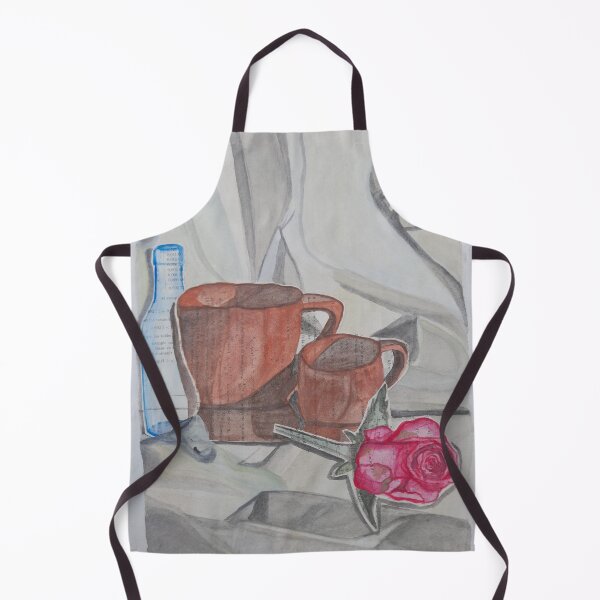 Item preview, Clay mugs, pink rose and glass bottle designed and sold by Kiruthikaarts.