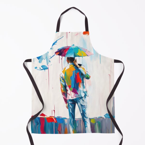 Item preview, Solitary Walk Painting – Man with Umbrella designed and sold by IUZERY.