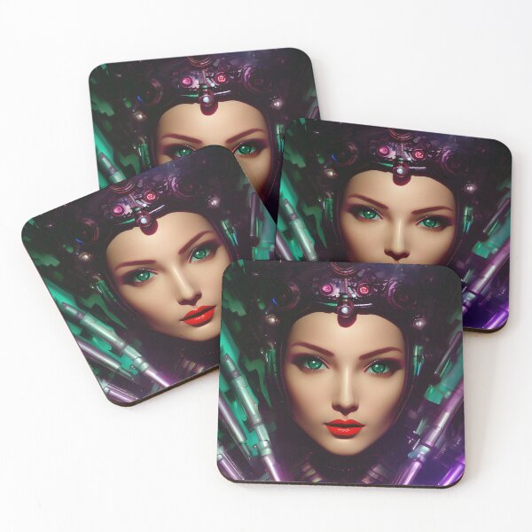 Item preview, Queen of machines. Biopunk art designed and sold by DibuHumor.
