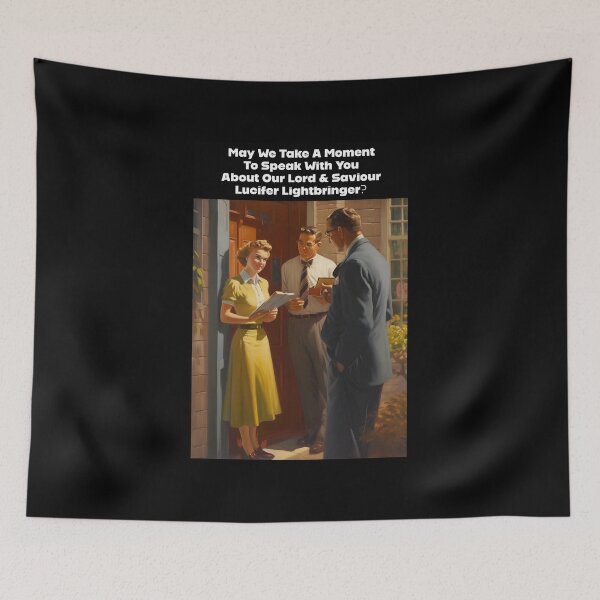 Item preview, Mormon Missionaries - Lucifer Lightbringer - Funny Parody Art designed and sold by Exmo-Army.