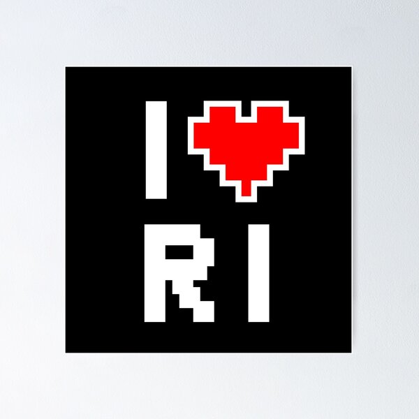 Item preview, I Love Rhode Island - Pixel heart for Rhode Islander gamer designed and sold by abowersock.