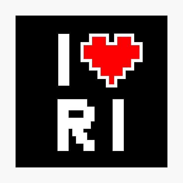 Item preview, I Love Rhode Island - Pixel heart for Rhode Islander gamer designed and sold by abowersock.