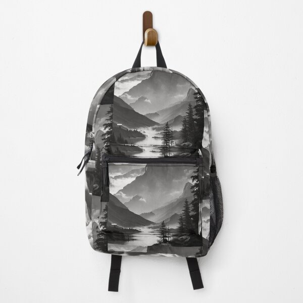 Item preview, Mountain lake view BW art designed and sold by theCutestthings.