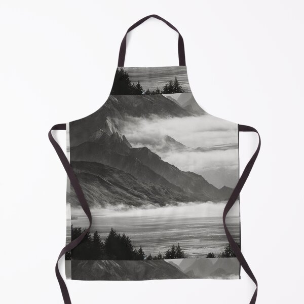 Item preview, Mountain lakeside view BW art designed and sold by theCutestthings.
