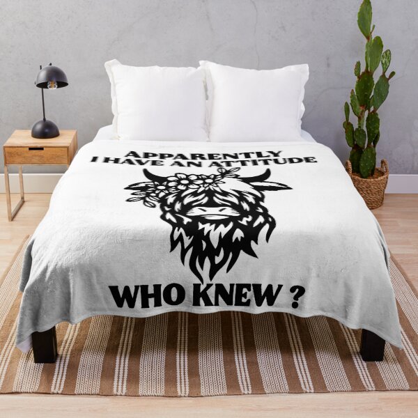 Artikelvorschau, Apparently I Have An Attitude Who Knew Funny Highland Cow Gift entworfen und verkauft von TMelonShop.