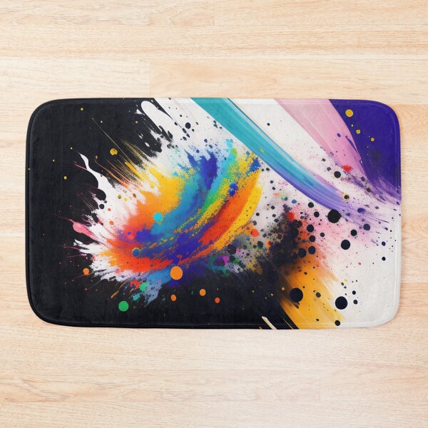Item preview, Vibrant ink splat design against a black and white background. Color paint splashes. Abstract grunge background. designed and sold by Bookwyrm-Bazaar.