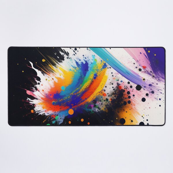 Item preview, Vibrant ink splat design against a black and white background. Color paint splashes. Abstract grunge background. designed and sold by Bookwyrm-Bazaar.