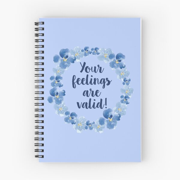 Item preview, Your feelings are valid blue watercolor flowers designed and sold by ApricotBlossom.