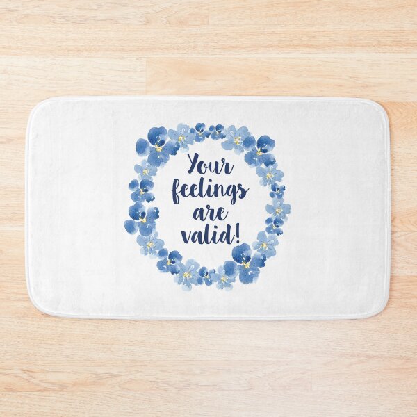 Item preview, Your feelings are valid blue watercolor flowers designed and sold by ApricotBlossom.