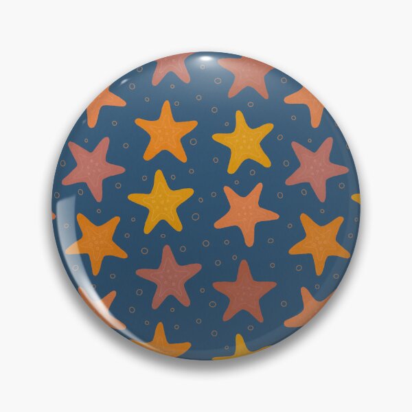 Item preview, Retro Starfish and Bubbles Pattern on Blue designed and sold by Danvrie.