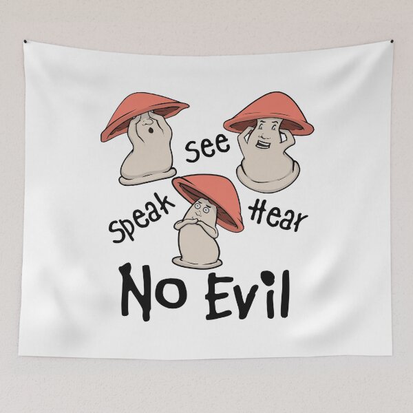 Item preview, See no Evil, Speak No Evil, Hear no Evil Mushrooms designed and sold by CreativeDraws42.