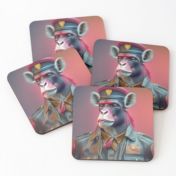 Item preview, Surreal Jungle Officer: Half Monkey Half Deer in Uniform designed and sold by artmanikin.
