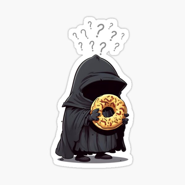 Item preview, Black Rider Holding a Donut Ring - Fantasy Funny designed and sold by Fenay Designs.