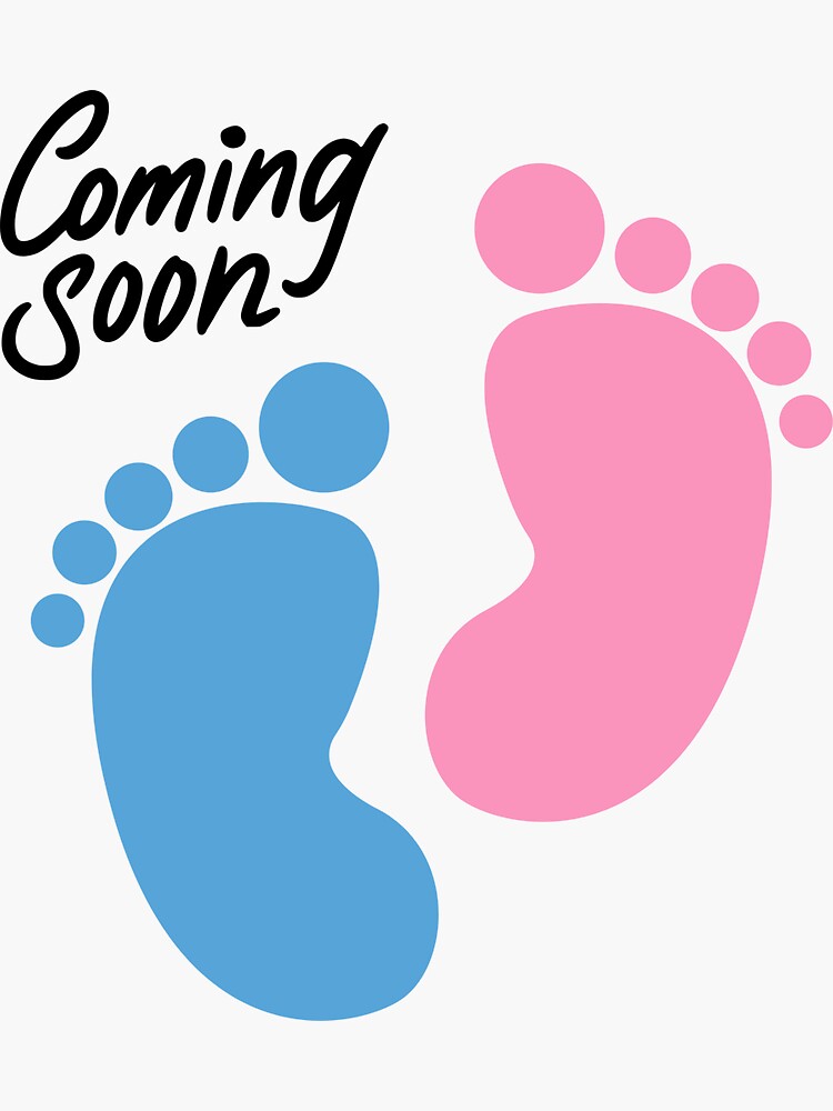 Sticker coming soon baby boy or girl ideal for baby showers Sticker by  Innova-creation