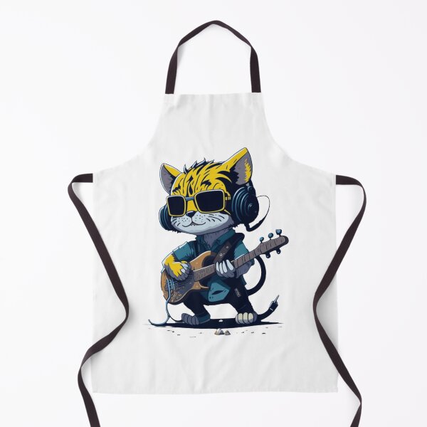 Item preview, Cute Baby Tiger Playing Electric Guitar - Gris Concept Art designed and sold by MediaPOX.