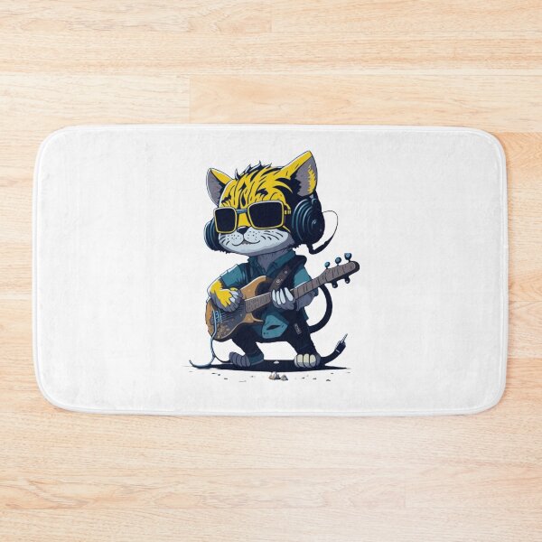 Item preview, Cute Baby Tiger Playing Electric Guitar - Gris Concept Art designed and sold by MediaPOX.