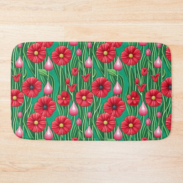 Item preview, Flowerwall poppy green designed and sold by theCutestthings.