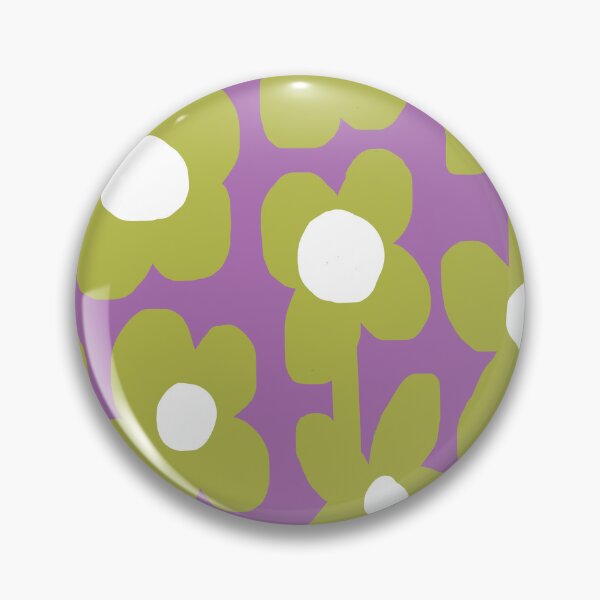 Item preview, Iconic Retro Scandinavian Summer Flowers in Purple and Green designed and sold by Deutschic.