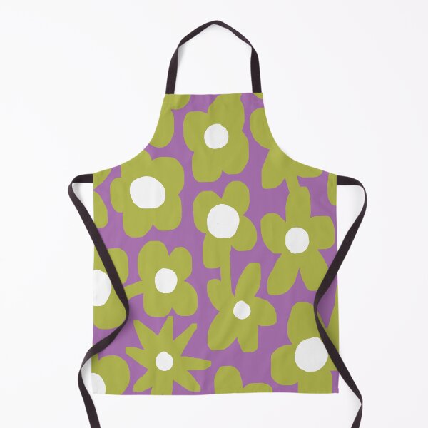 Item preview, Iconic Retro Scandinavian Summer Flowers in Purple and Green designed and sold by Deutschic.