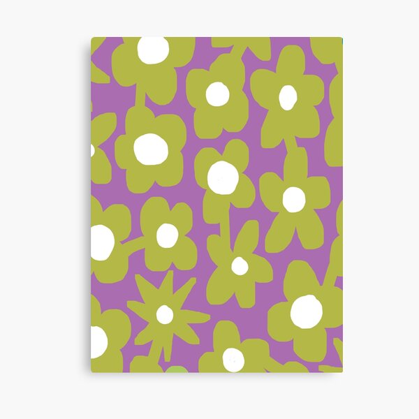 Item preview, Iconic Retro Scandinavian Summer Flowers in Purple and Green designed and sold by Deutschic.