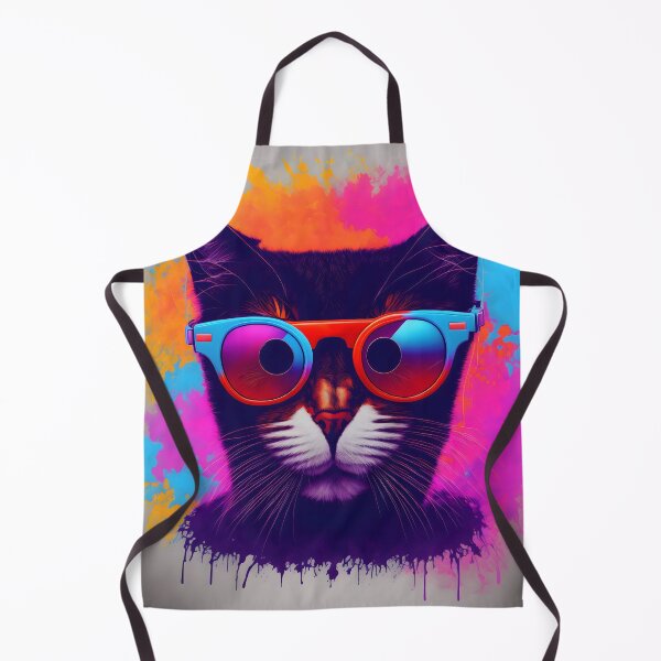 Item preview, Cool Cat in Shades in Orange and pink Color Splashes - Surreal - Splashes of Color designed and sold by Aaron2610.