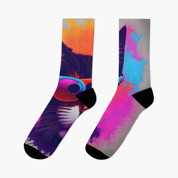 Item preview, Cool Cat in Shades in Orange and pink Color Splashes - Surreal - Splashes of Color designed and sold by Aaron2610.