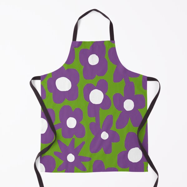 Item preview, Iconic Retro Scandinavian Summer Flowers in Green and Purple designed and sold by Deutschic.