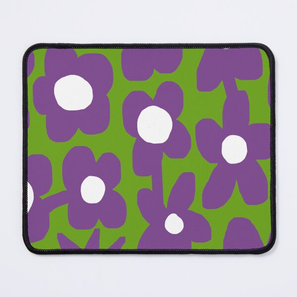 Item preview, Iconic Retro Scandinavian Summer Flowers in Green and Purple designed and sold by Deutschic.